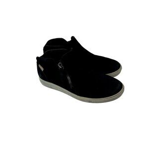 Ecco Women's Nubuck Soft Black Leather Suede Zipper Booties Size 5 US 36 EU